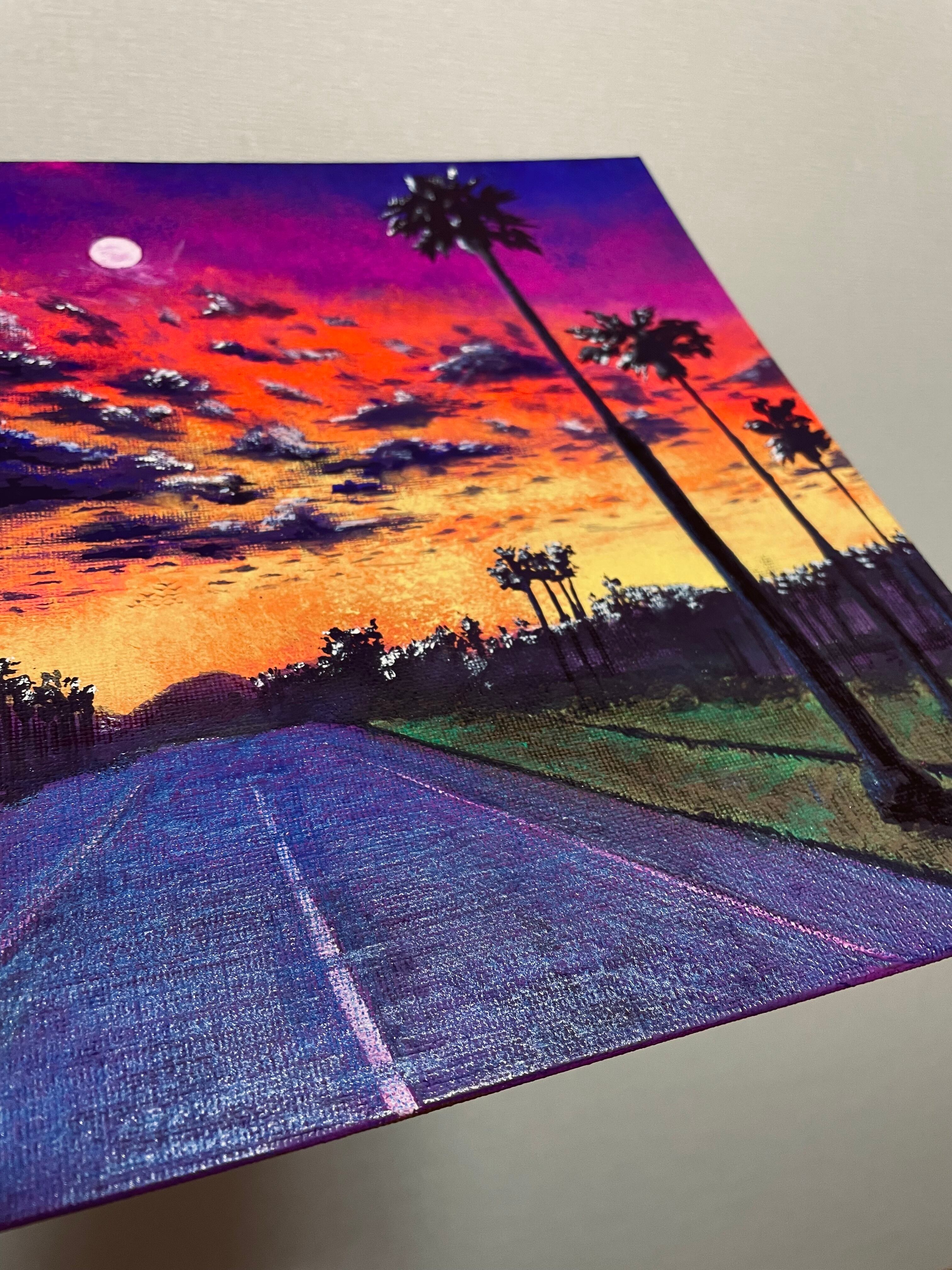 風景画 【夕焼け】アクリル、色鉛筆 | sonoart