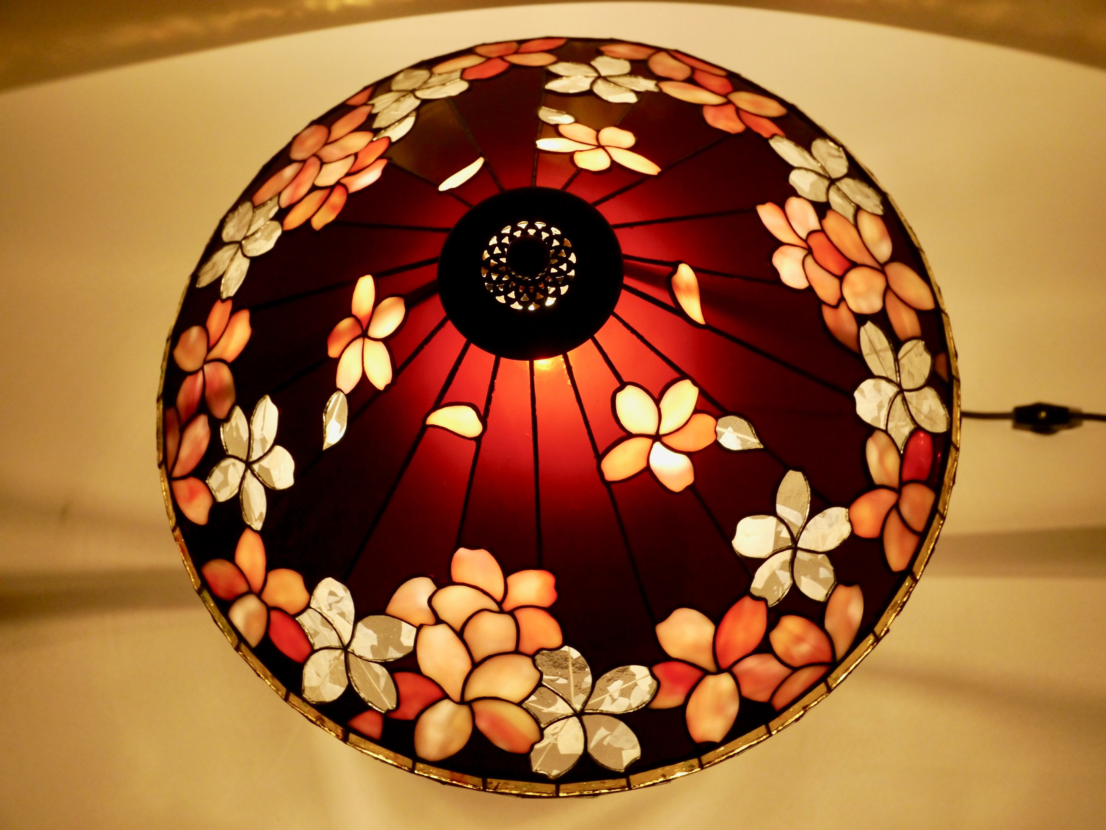 ステンドグラス】さくら 卓上 ランプ オリジナルデザイン 一点物 桜舞