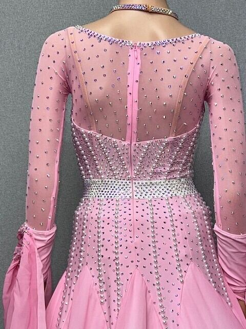 新着】社交ダンス ドレス スタンダード モダンドレス ピンクグラデ