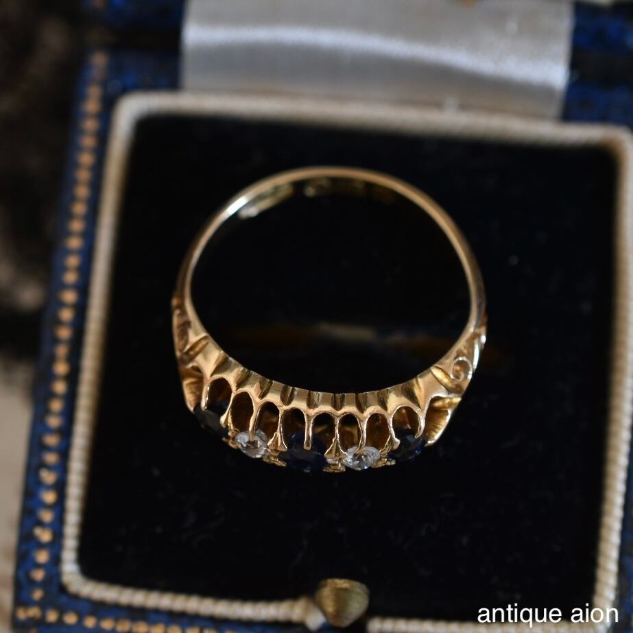 英国アンティーク 19世紀後期 ヴィクトリア朝時代 18ctゴールド 天然