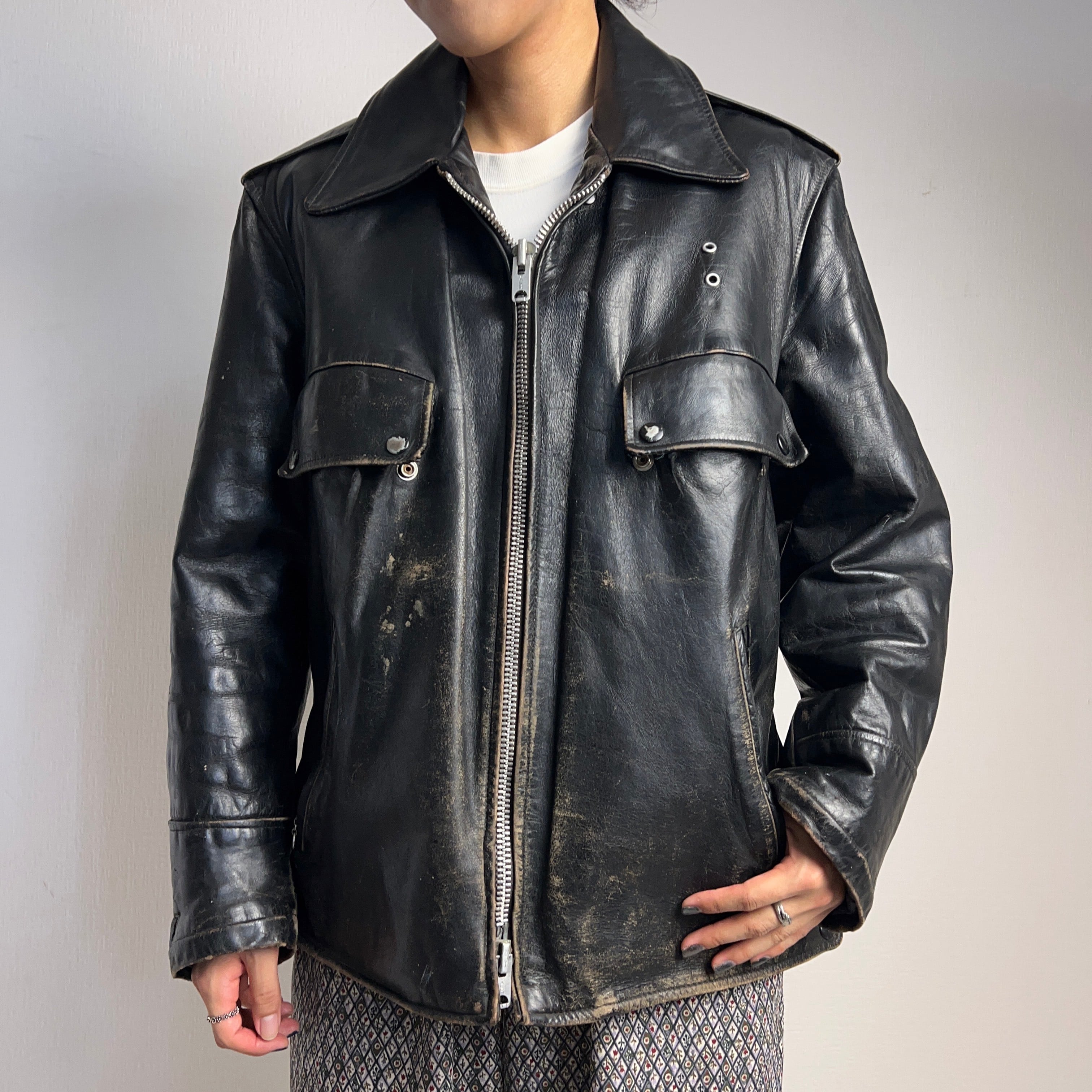 70's POLICEMEN LEATHER JACKET 70年代 ポリスマン レザージャケット
