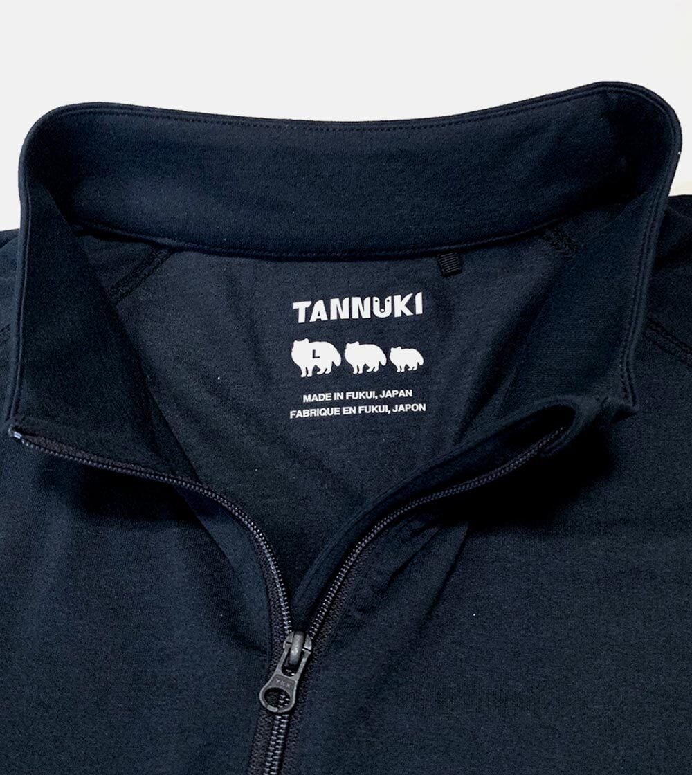 Sato LS Half Zip: Color Black | TANNUKI Running Wear Shop
