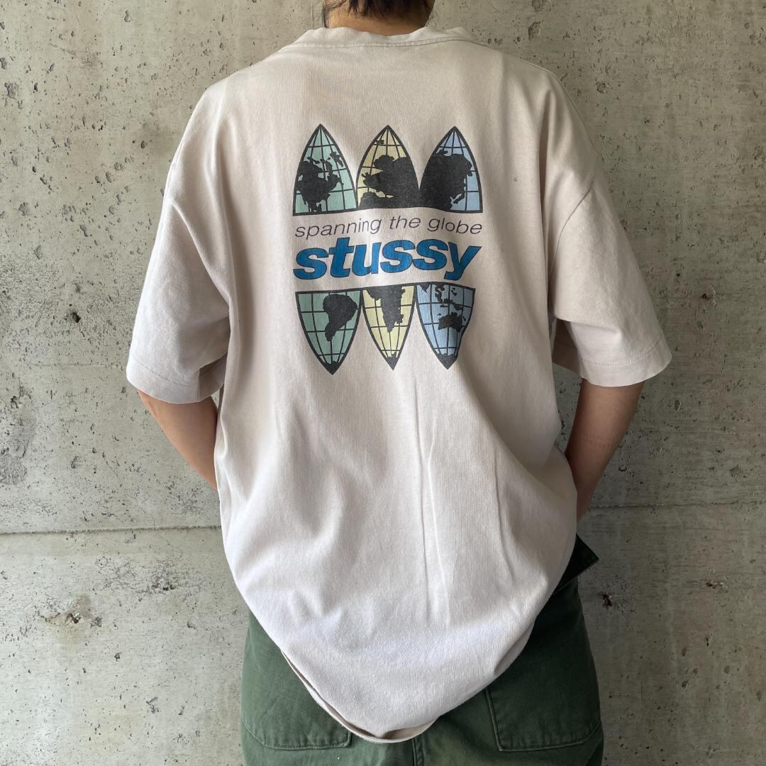 90s Tシャツ Stussy オールドステューシー USA製 地球儀 MAP