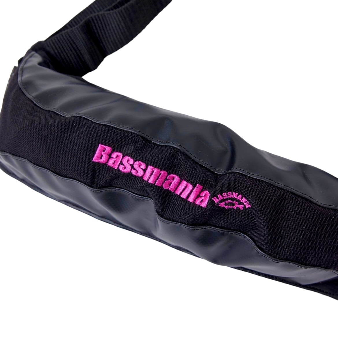 bassmania logo刺繍ウエストタイプ 膨脹式ライフジャケット（水感知