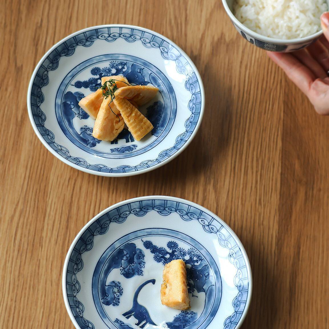 江戸っ子恐竜 竜山水 銘々皿 【日本製 美濃焼】 | 福井勝山お土産