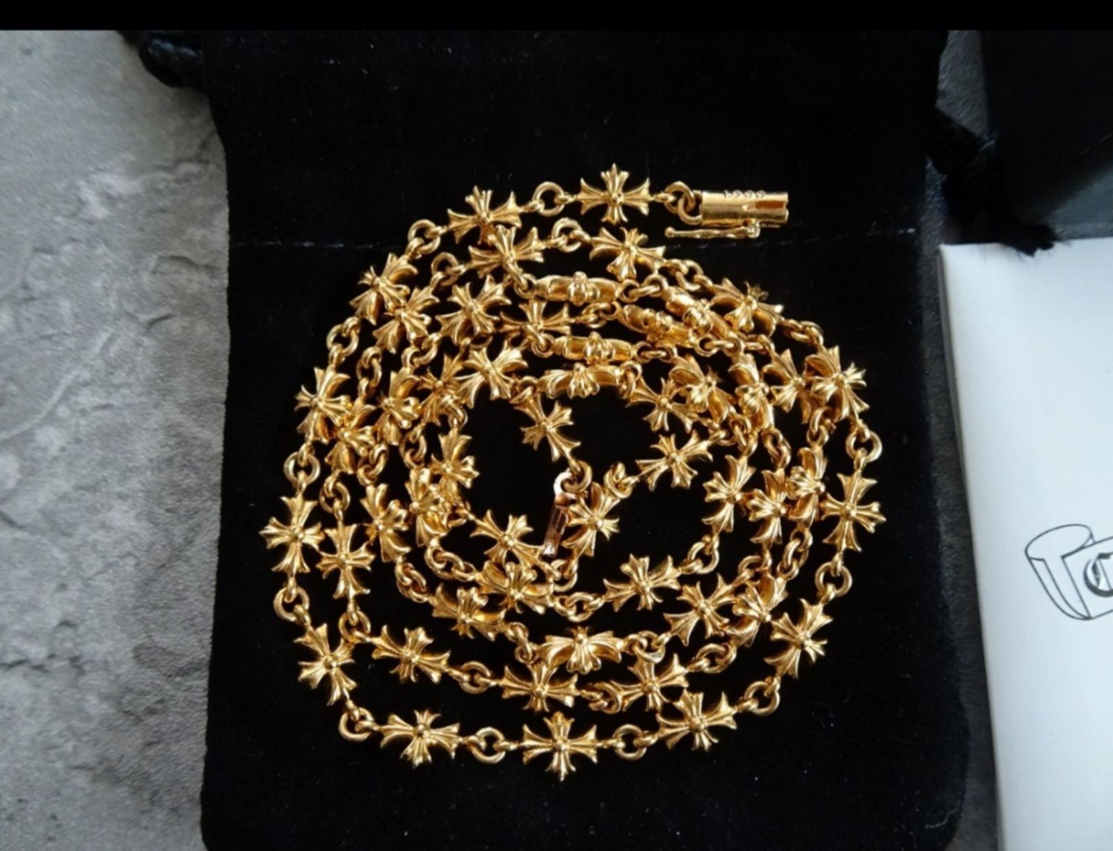 CHROME HEARTS クロムハーツ 22k タイニーE クロスチェーン ネックレス