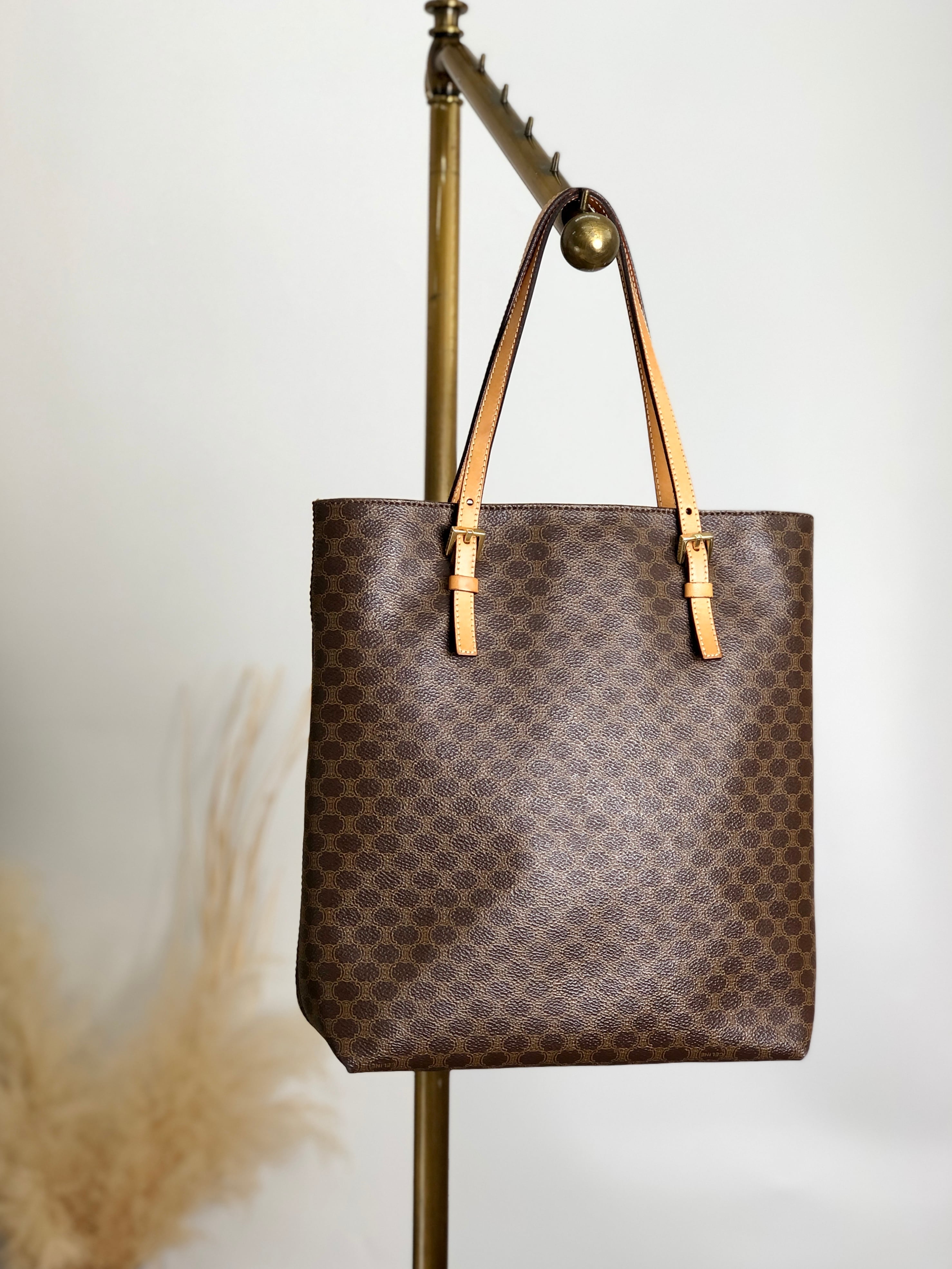 CELINE セリーヌ マカダム トートバッグ ブラウン PVCレザー vintage