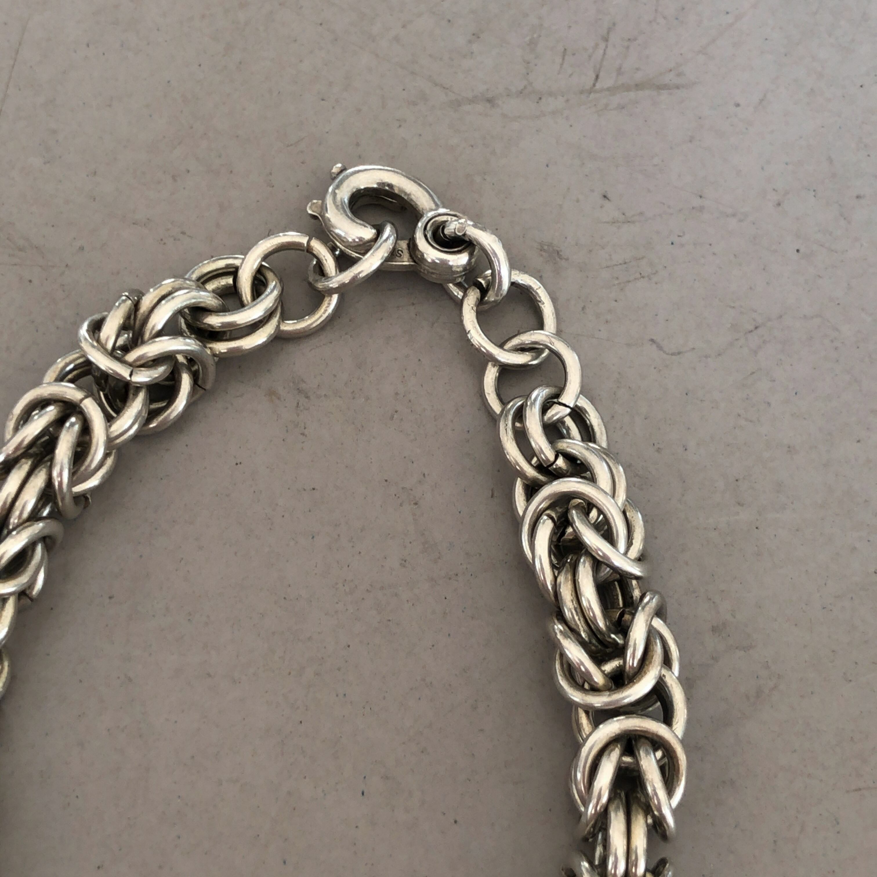 ビザンチンチェーンブレスレット ヴィンテージシルバー | Lucy vintage