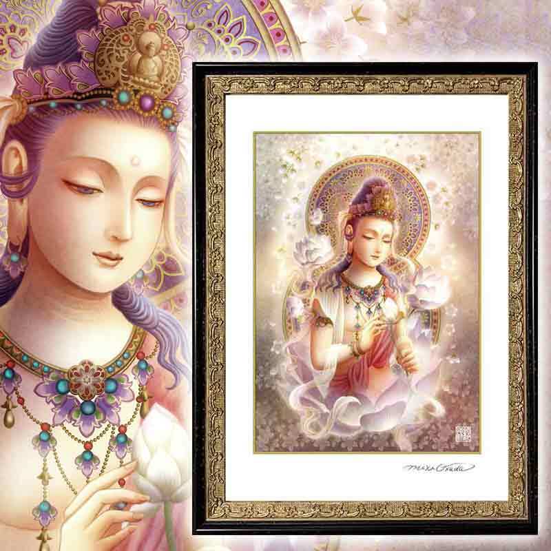 観音菩薩・聖観音】SSサイズ│観音様イラスト│仏画│開運画│幸運を