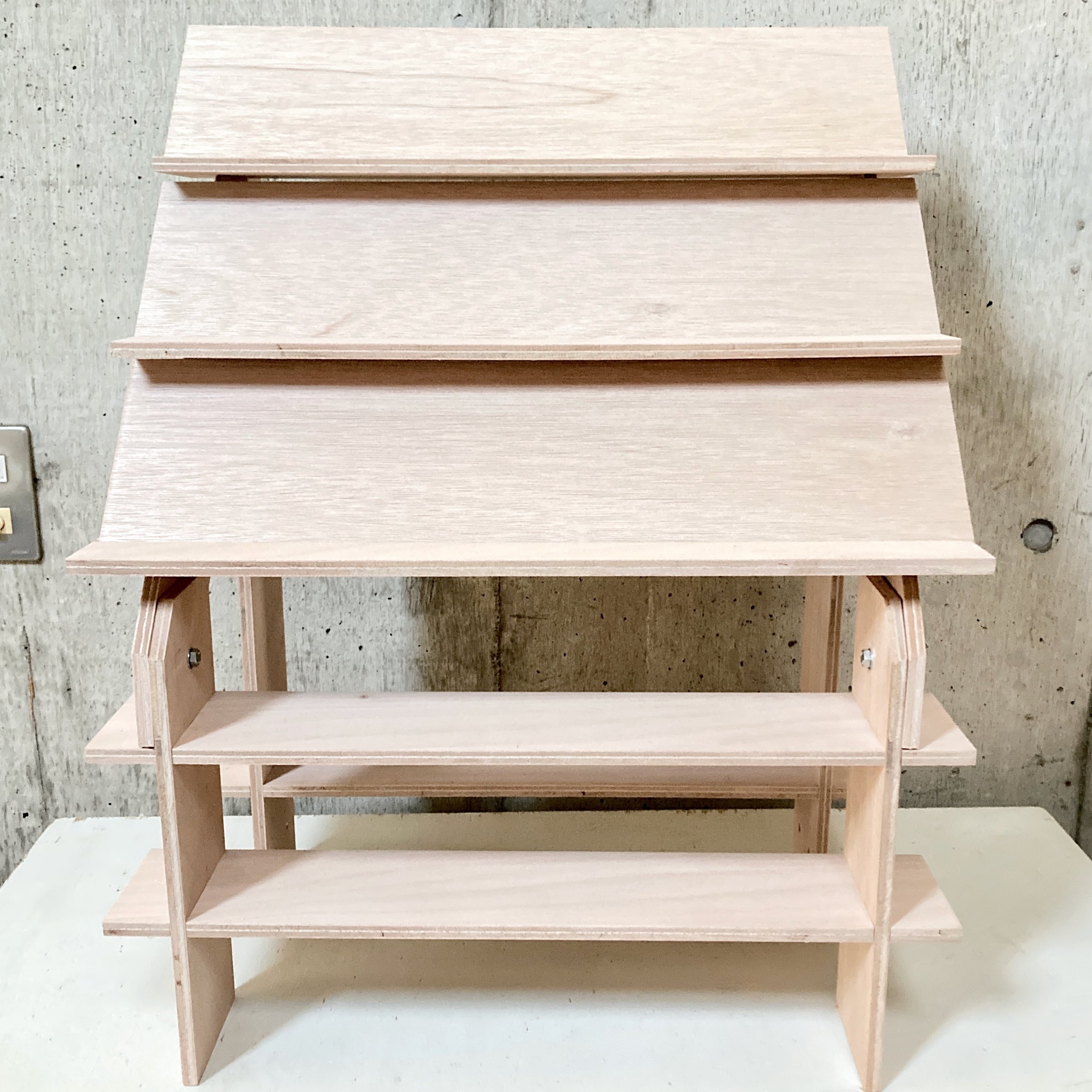 什器 ひな壇スリムアクセ5段/背面1段/50幅/普通合板〈上質材〉3Way