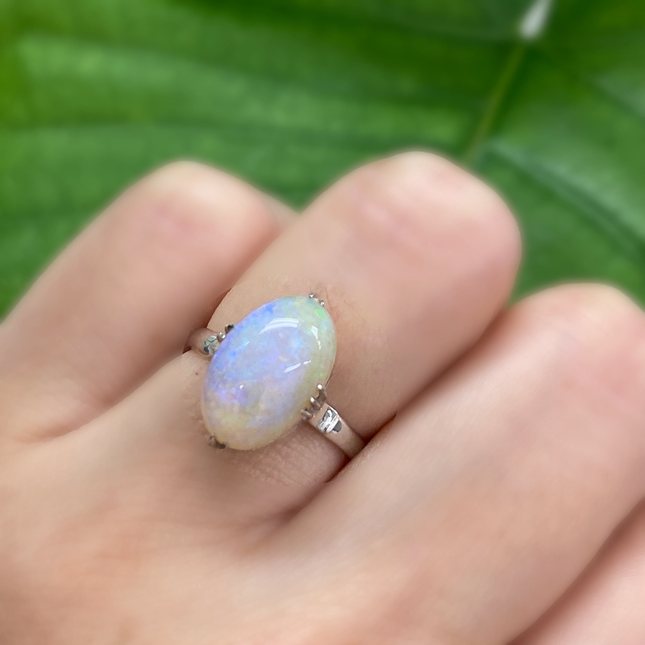 昭和の懐かしい指輪 Japanese Traditional ring k14WG オパール