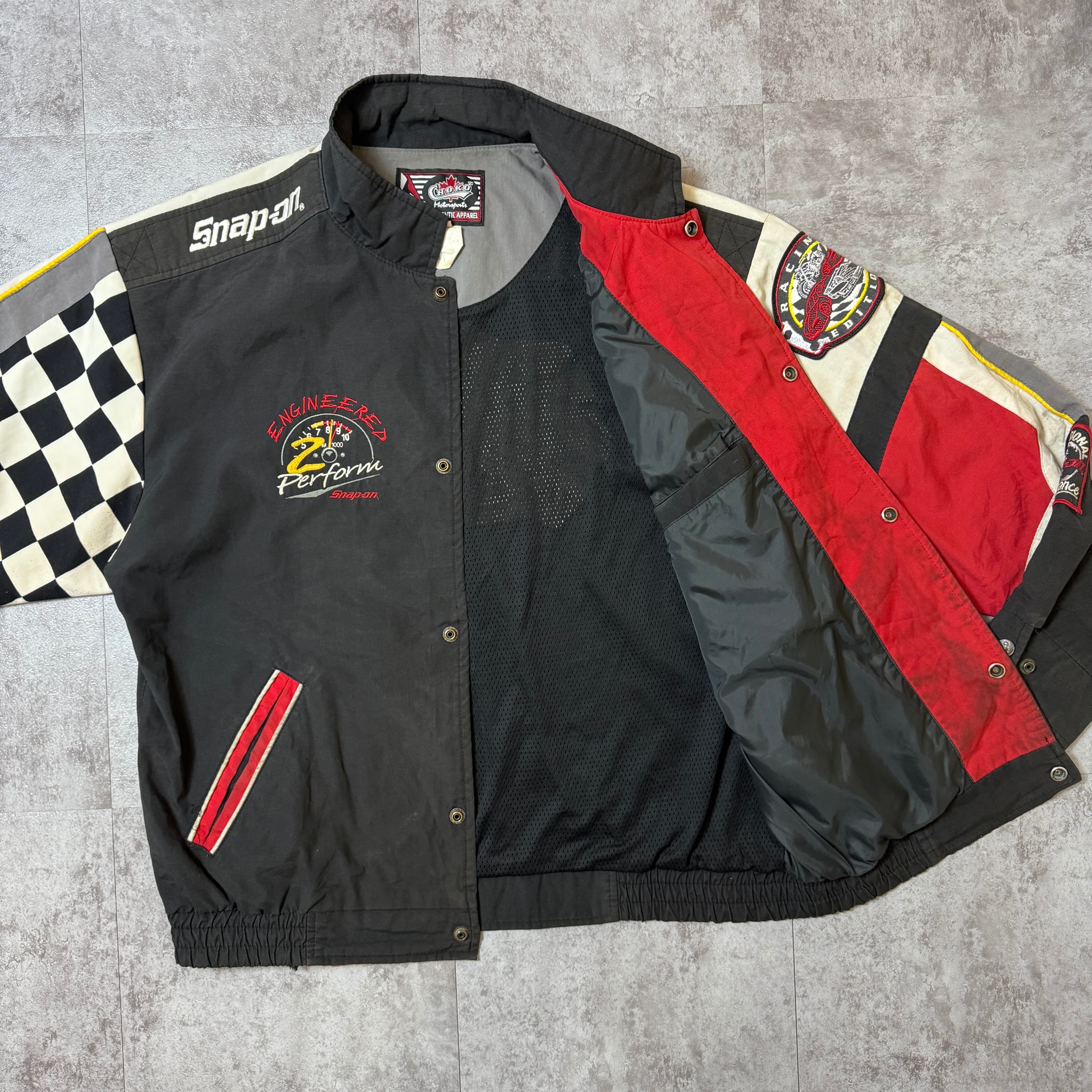 90's CHOKO Snap-on Racing Checker Flag Racing Jacket スナップオン