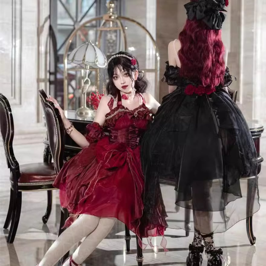 SEASONZ ゴスロリ フルセット ドレス ドレス フラワー スカートカバー