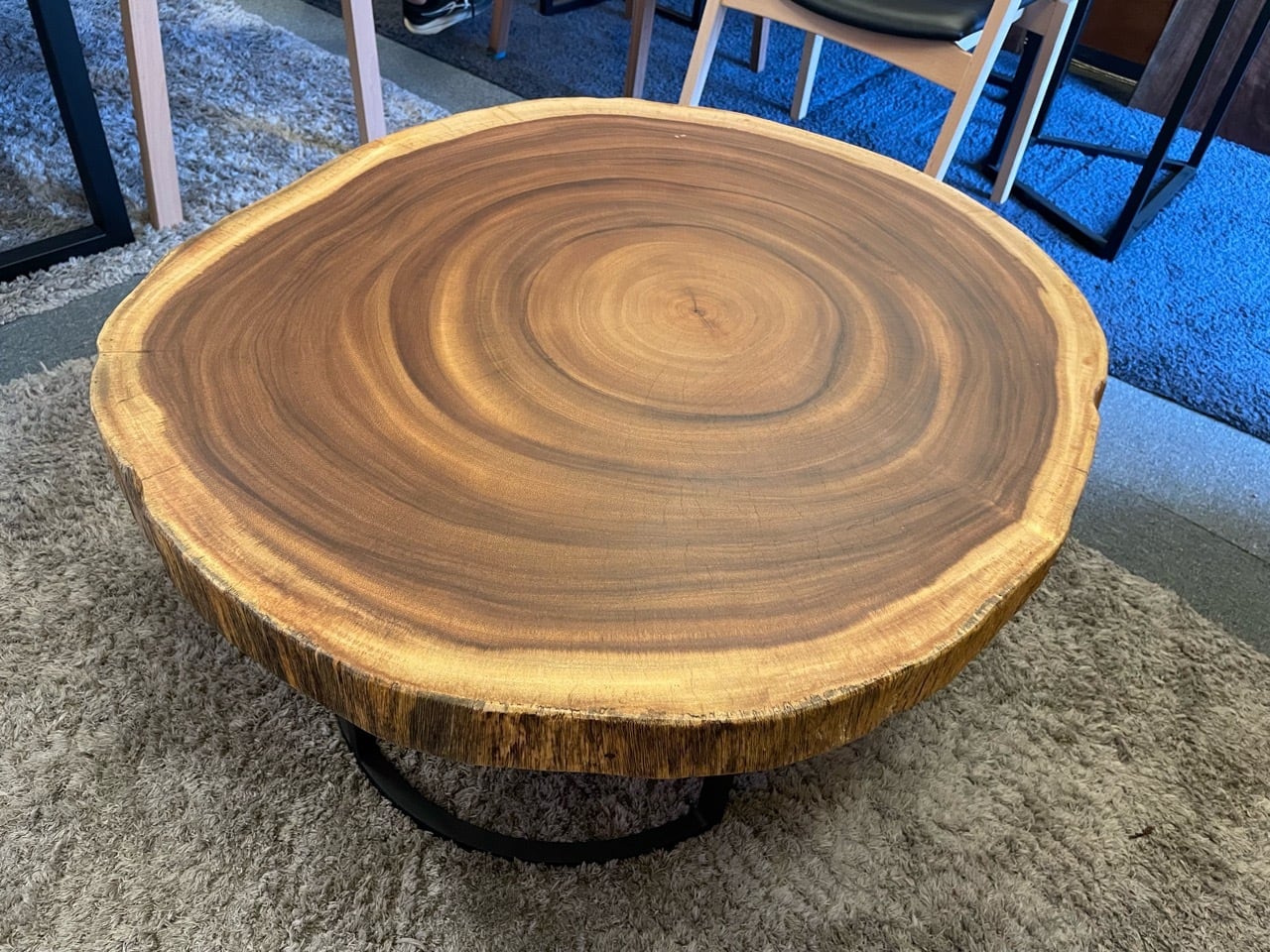 モンキーポッド_910×670×50_浅草本店_テーブル天板/輪切り 231832