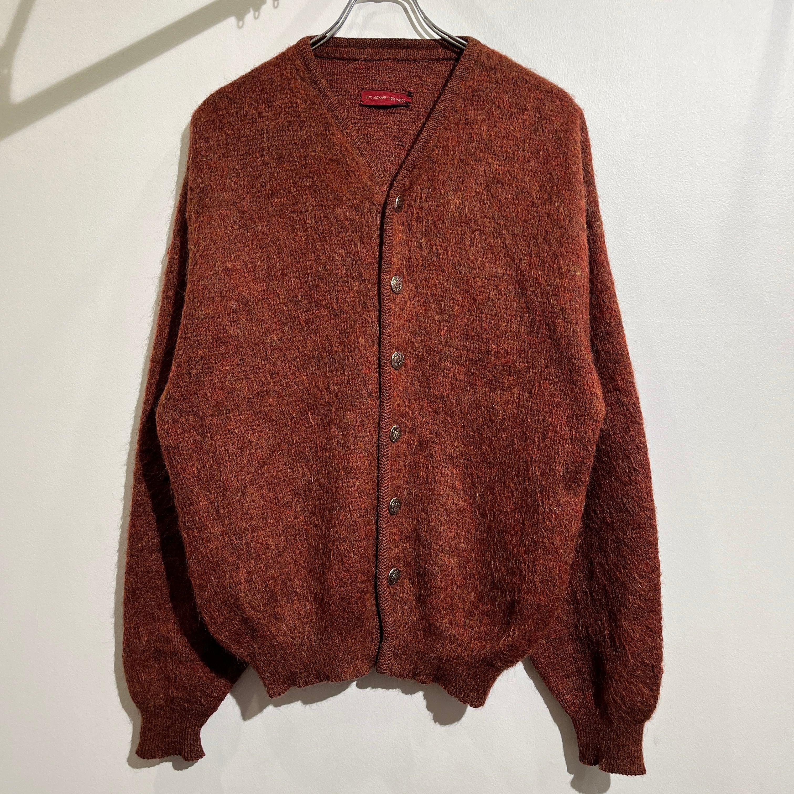 60s Mohair Cardigan 60年代 モヘアカーディガン えんじ ウール×モヘア