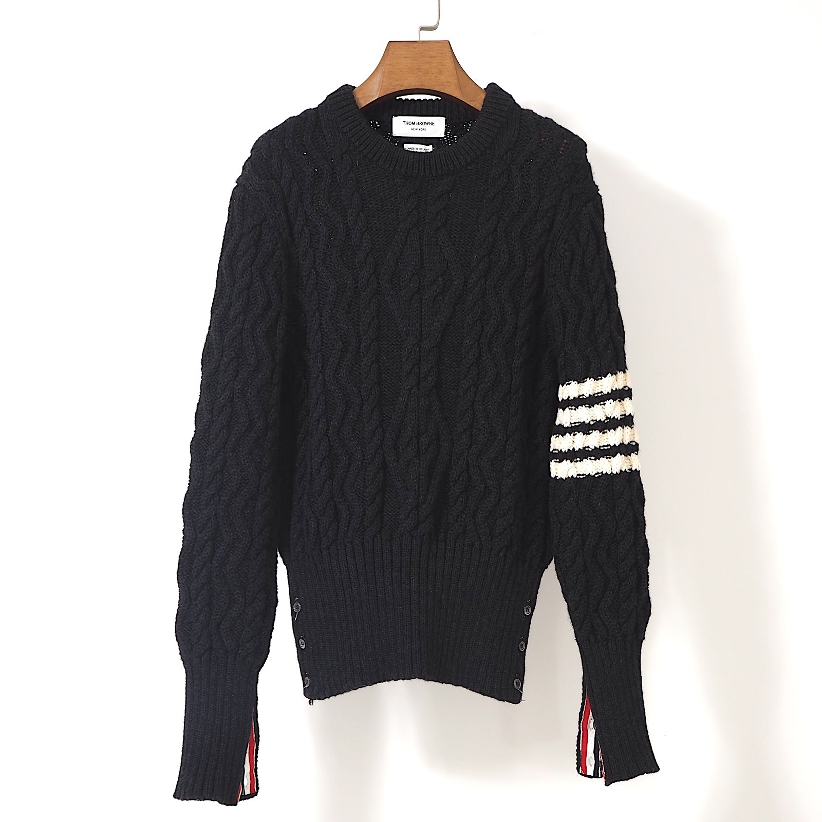 トムブラウン THOM BROWNE クルーネック ケーブルニット セーター 2