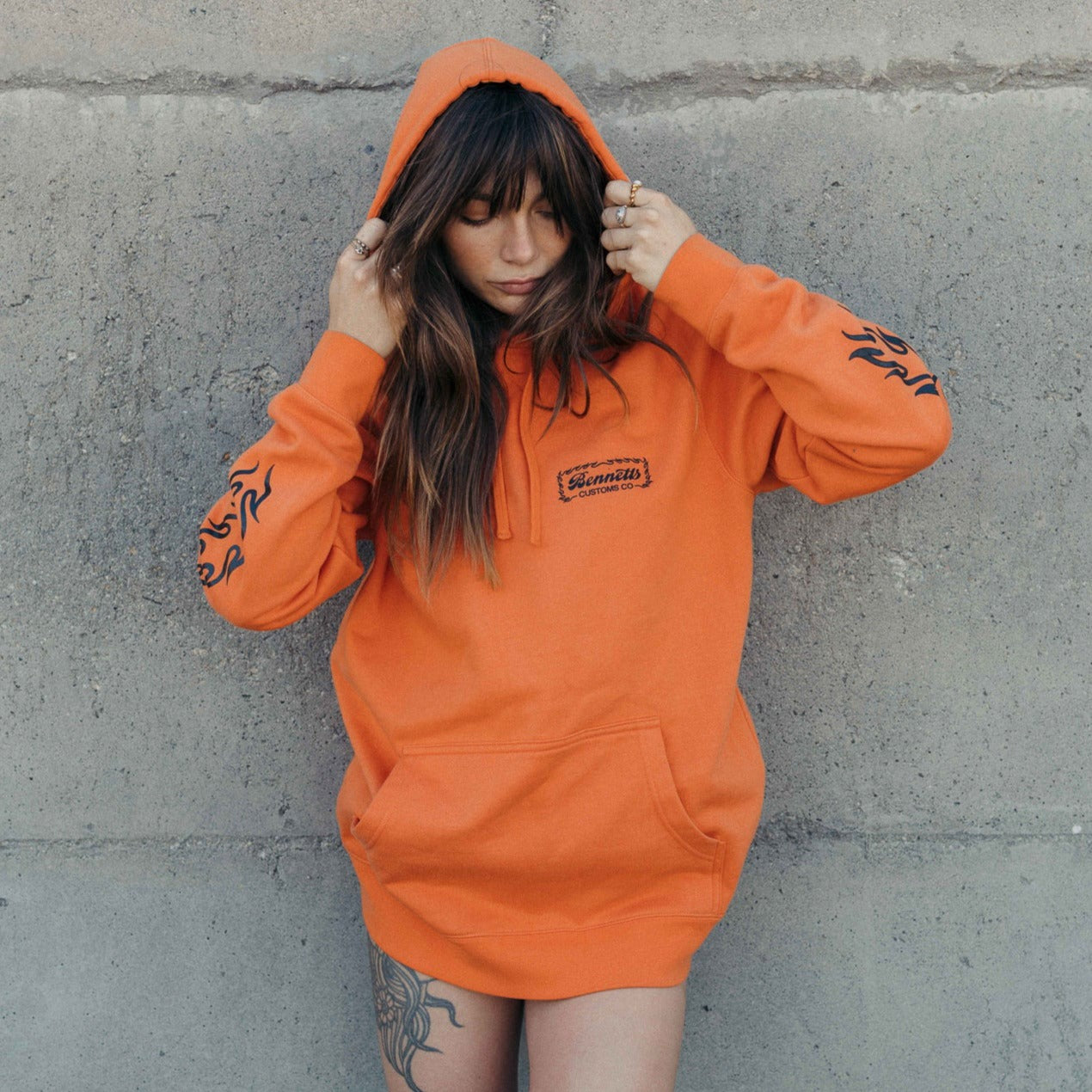 Johnny Blaze Hoodie - Orange – Bennetts Customs Co