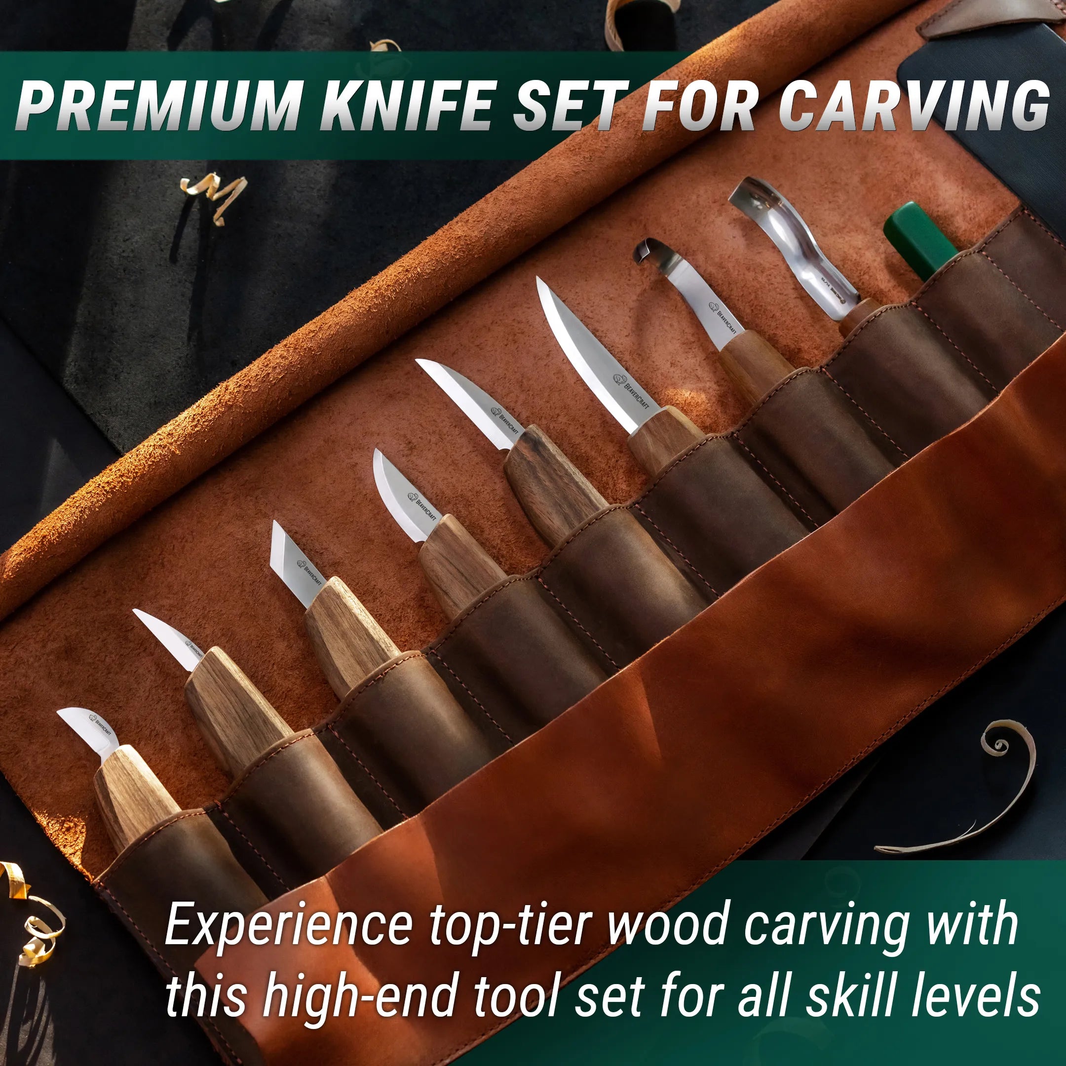 Buy S18X - Deluxe Wood Carving Set With Walnut Handles online