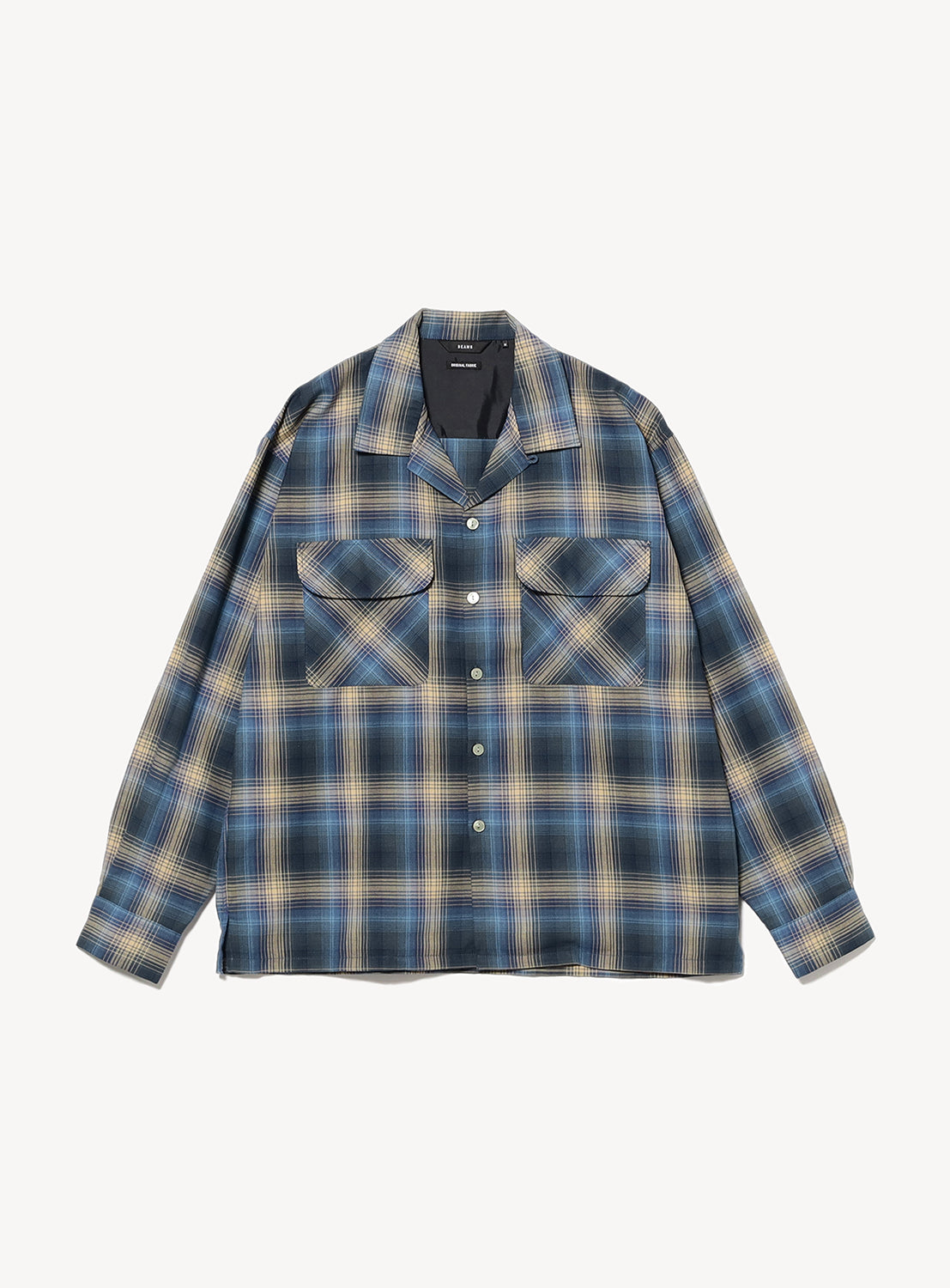 Ombre Check Open Collar Shirt