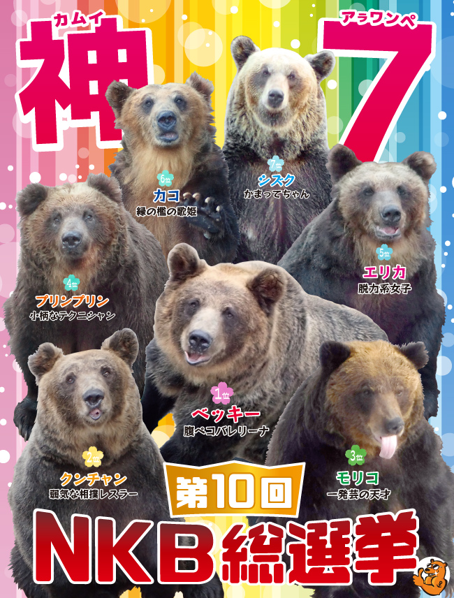 NKB総選挙2021「神セブン」決定！！ | のぼりべつクマ牧場 公式サイト