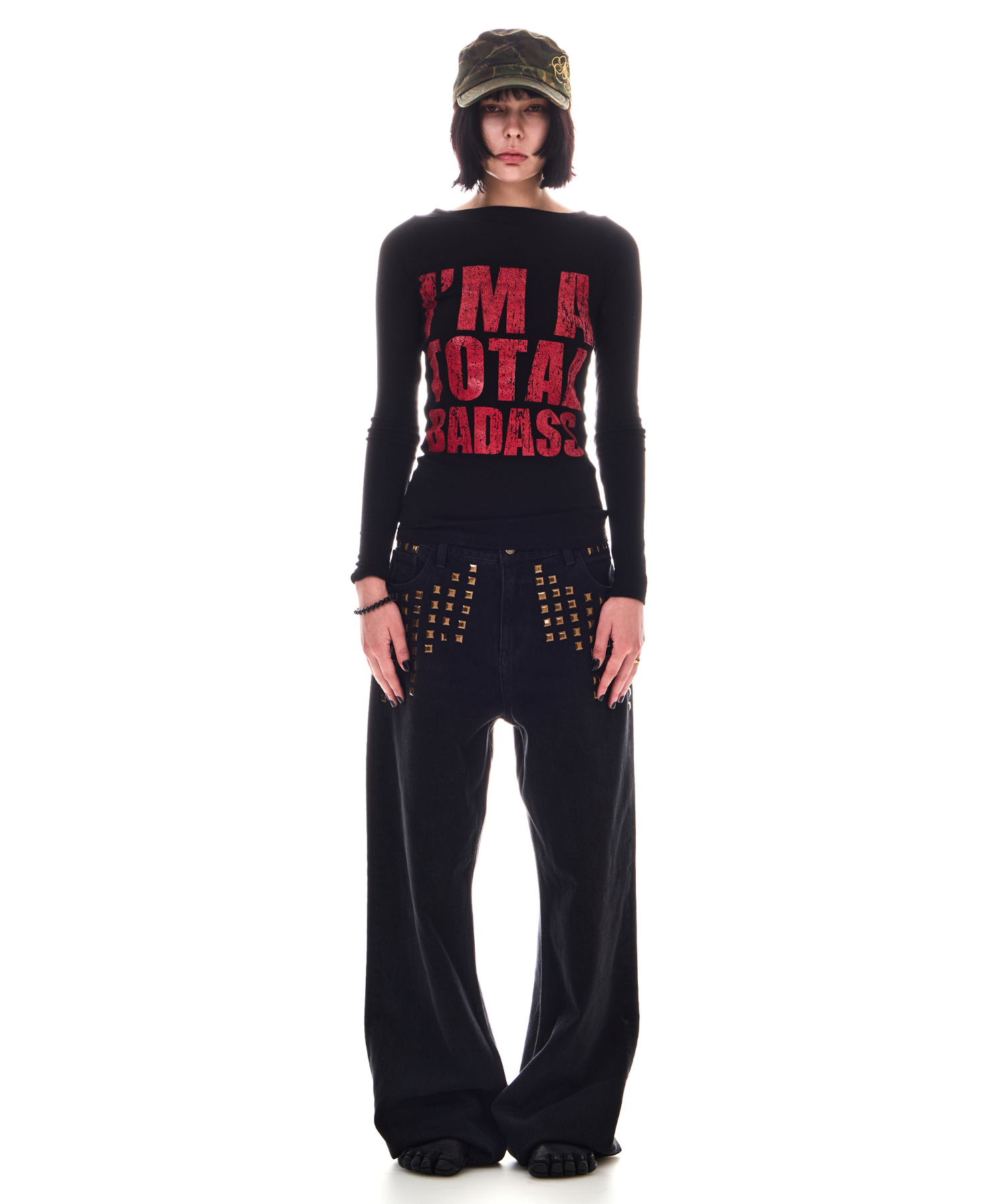 METAL STUDS SEMI LOOSE DENIM – BEEDEN