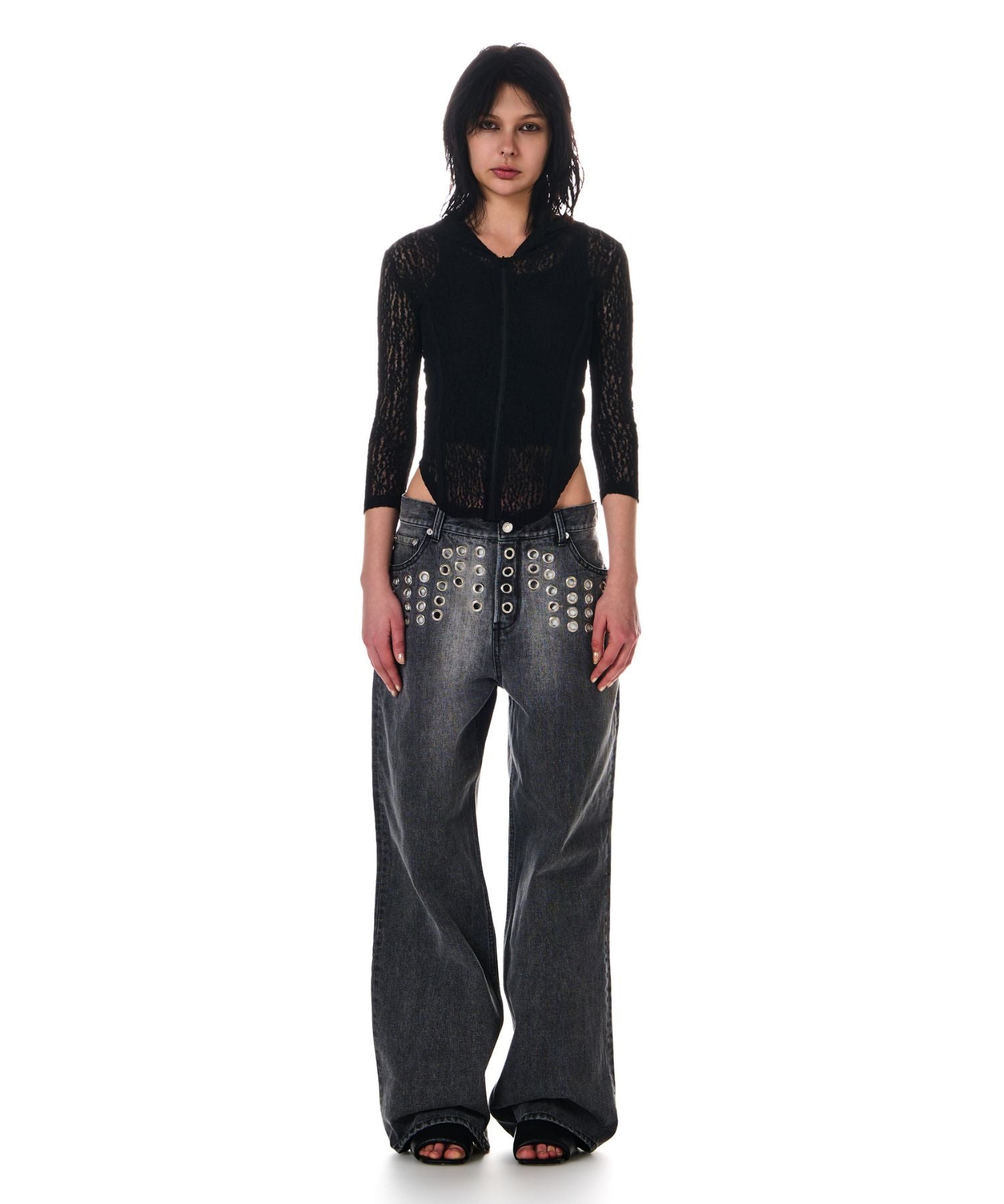 METAL EYELET SEMI LOOSE DENIM – BEEDEN