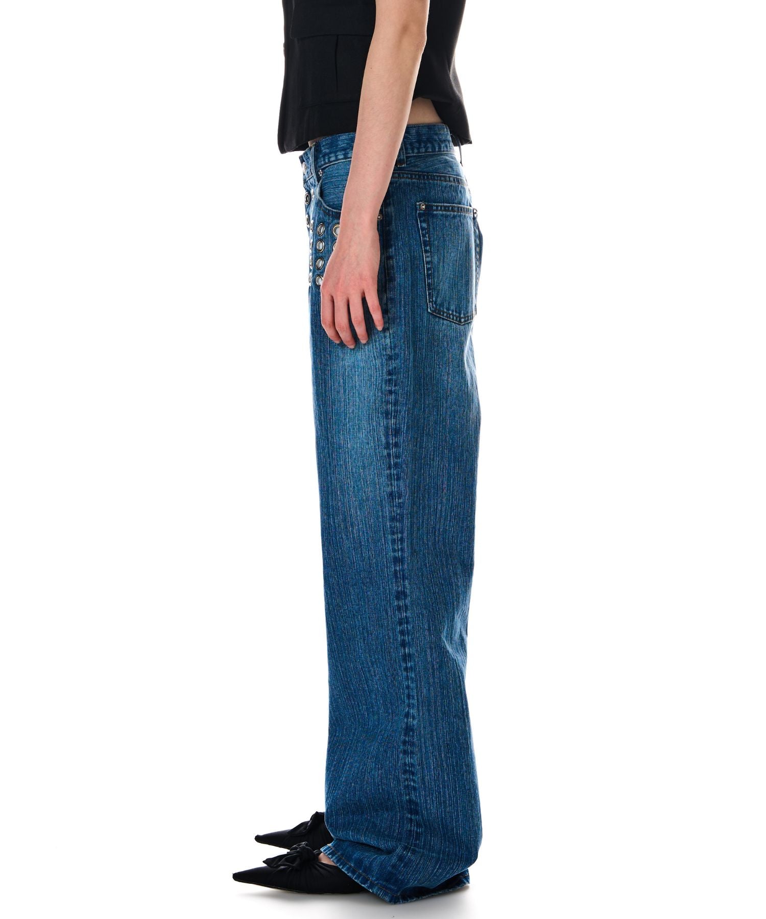 METAL EYELET SEMI LOOSE DENIM – BEEDEN