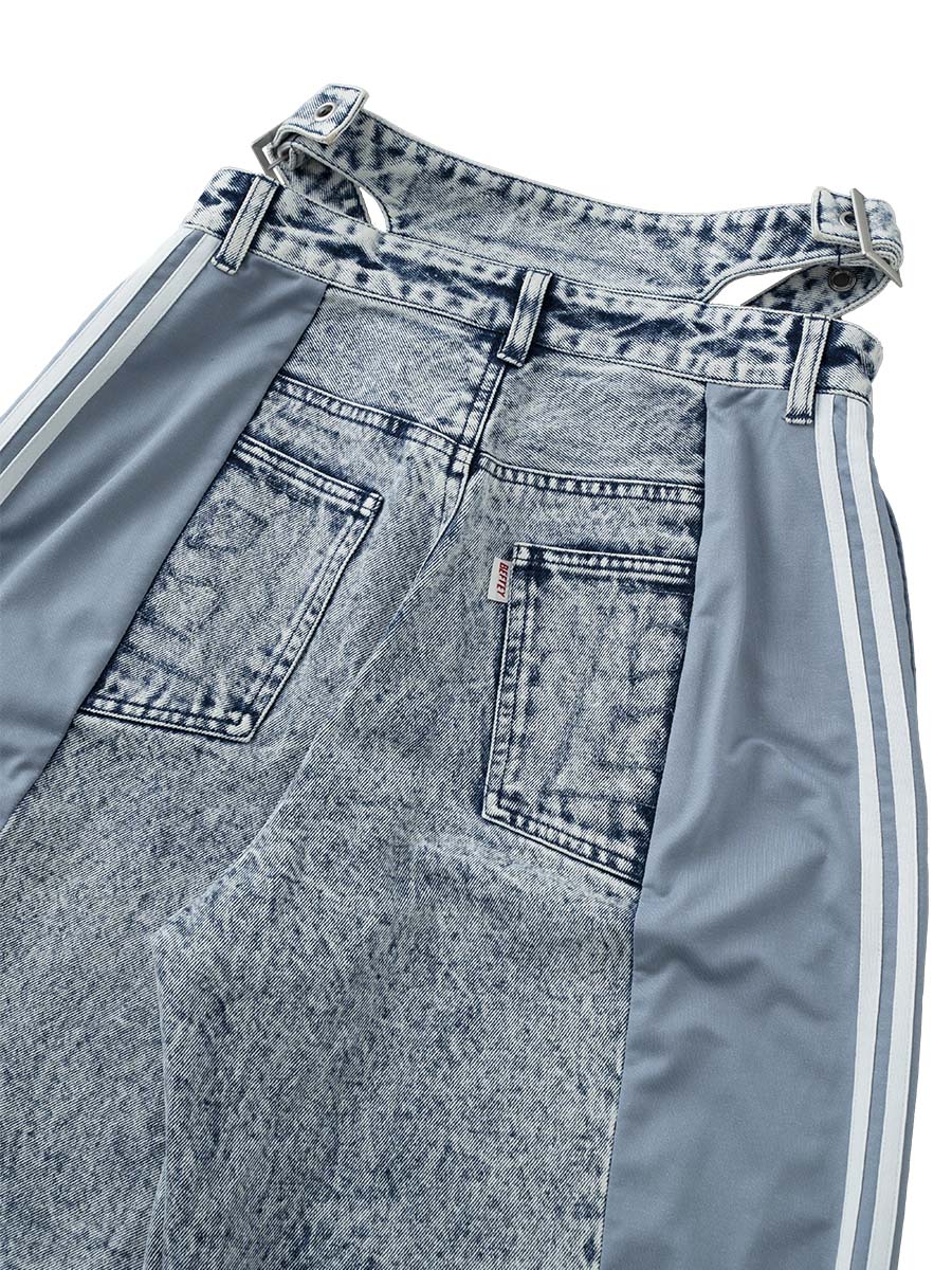 BEFTEY / 切り替えジャージーデニムパンツ（ブルーブルー）