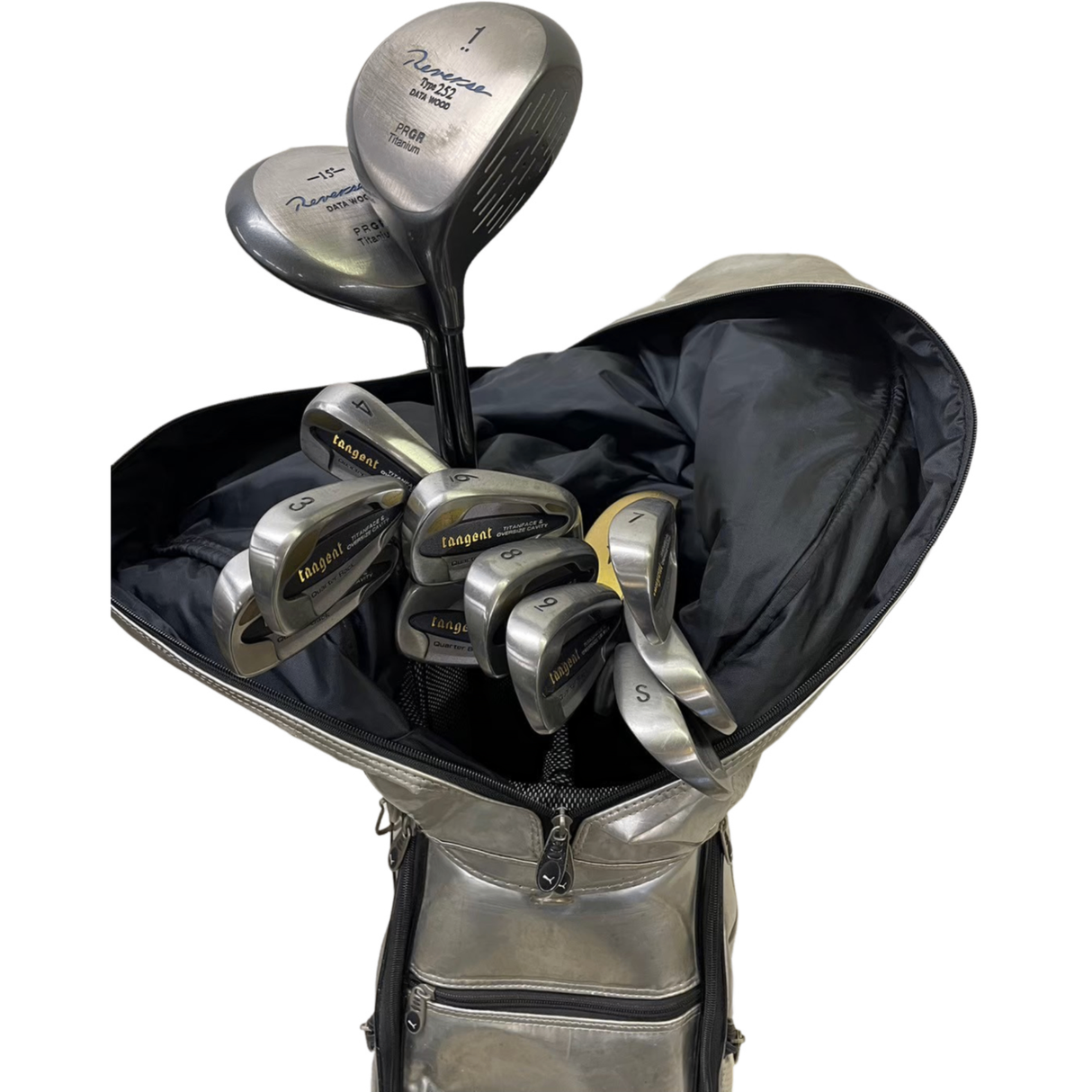 PRGRドライバー+DUNLOPアイアン メンズゴルフ超初心者向け13本 バッグ