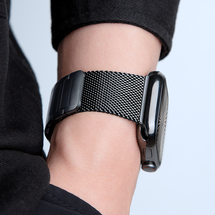 最新ミラネーゼ】デュアルテクスチャメタルバンド【アップルウォッチ