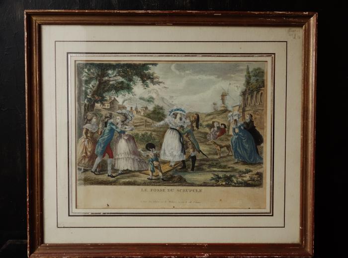 貴重1900年作品絵画『100年前のフランス貴婦人』手彩色アンティーク