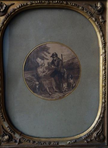 西洋アンティークフレーム フランス ボタニカル・植物レリーフ 金彩の