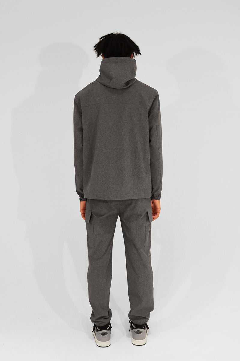 WATER-PROOF STRETCH NYLON JACKET - CHARCOAL – BELLMORE
