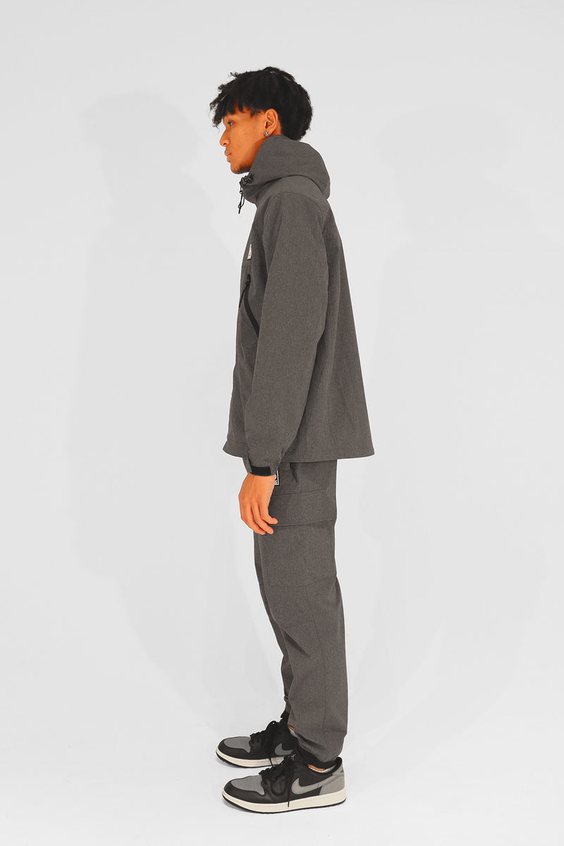 WATER-PROOF STRETCH NYLON JACKET - CHARCOAL – BELLMORE