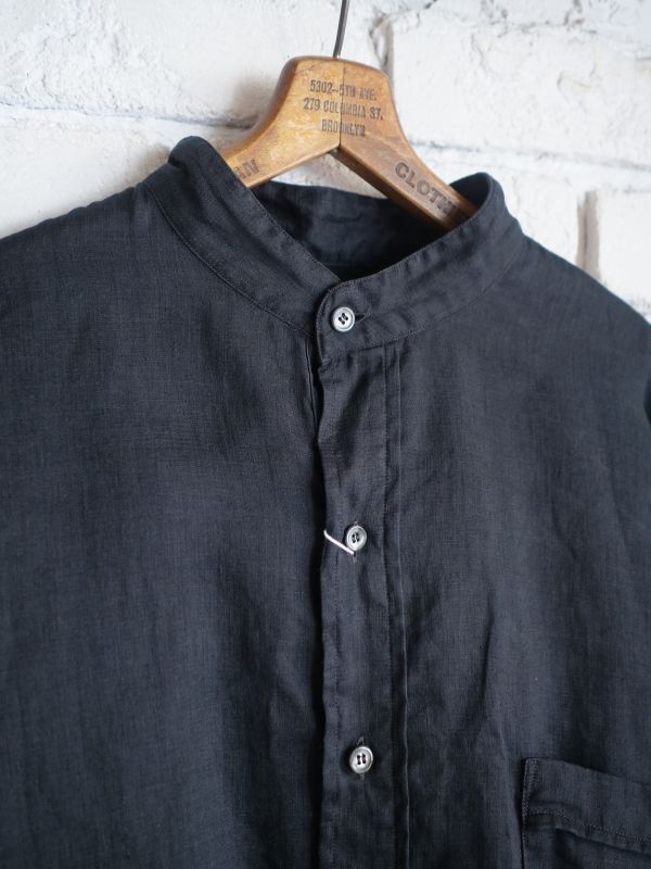 COMOLI リネンWクロス プルオーバーシャツ