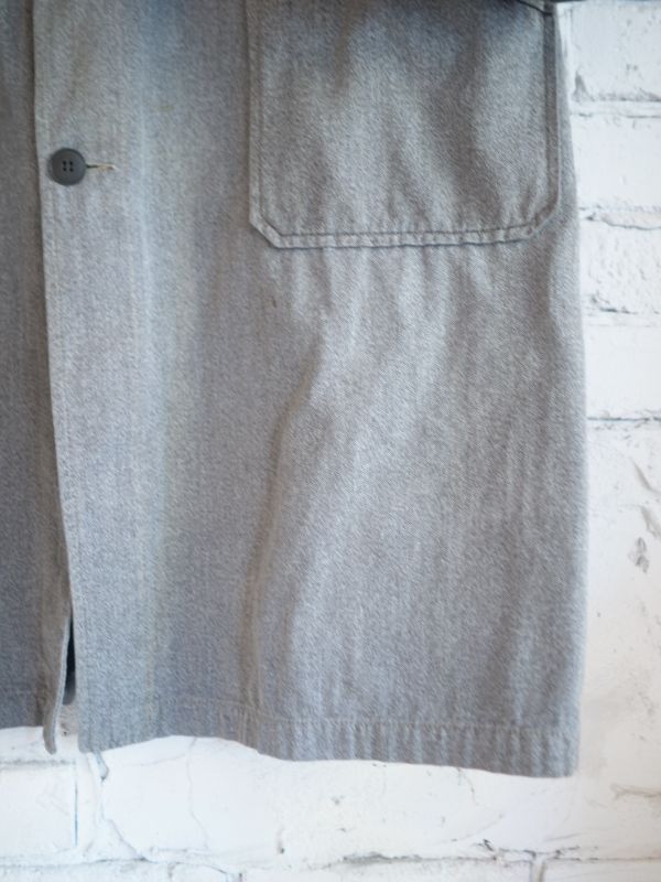 VINTAGE 40's FRENCH WORK BLACK CHAMBRAY COAT ヴィンテージ 40年代