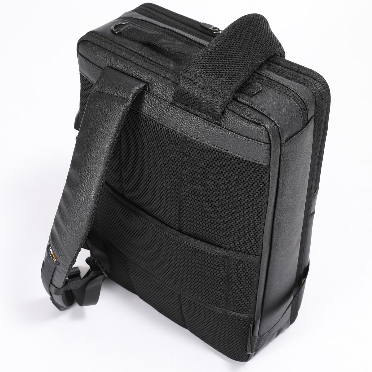 No.60648：3WAYリュック42cm EX6cm サフィアーノブラック | BERMAS