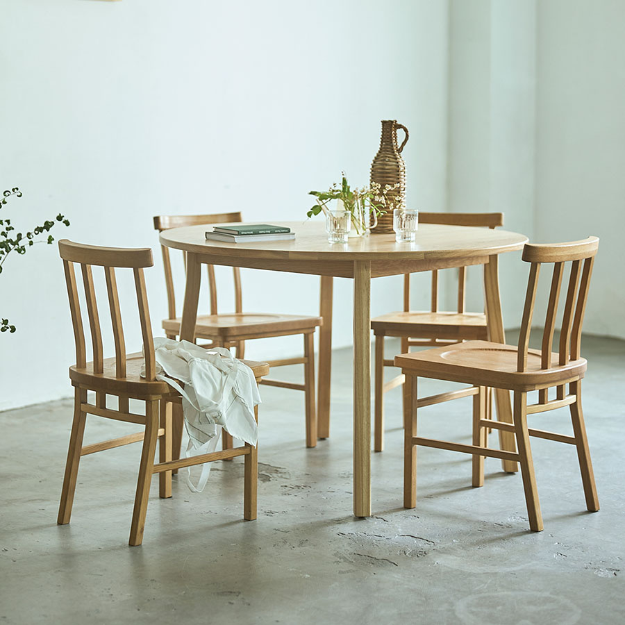 SIEVE マージ ダイニングテーブル ラウンド 110 5点セット 4人掛け(110