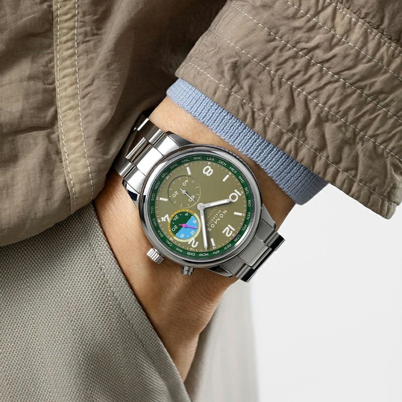 NOMOS GLASHUETTE Club Sport neomatik Worldtimer Jungle ノモス