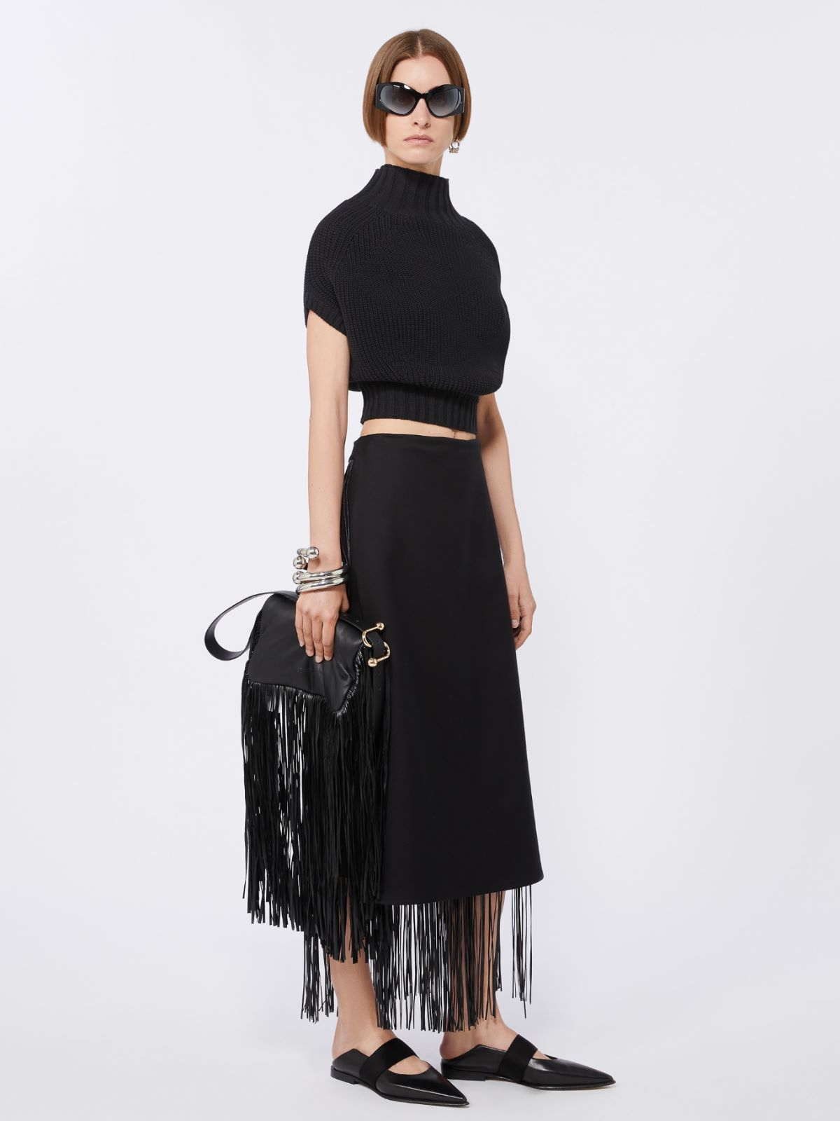 Balloon-Shaped Cotton Jumper, black | Max Mara