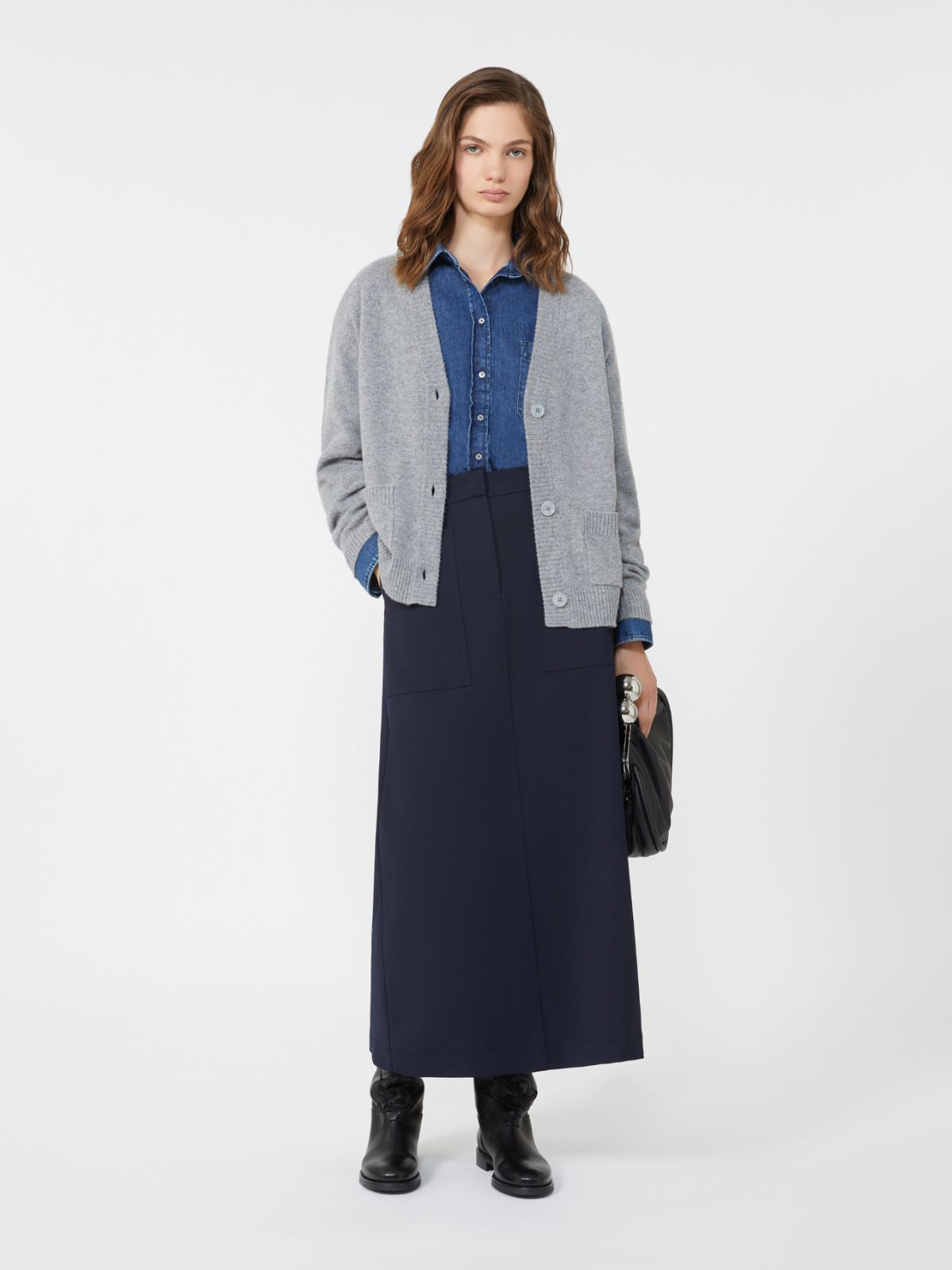Cashmere knit cardigan, medium grey | Weekend Max Mara