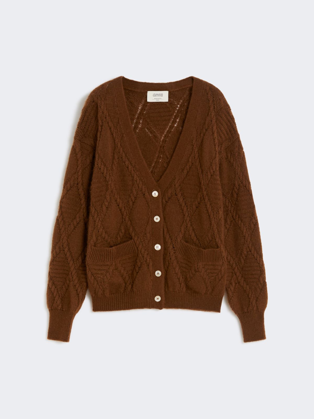 Mohair blend cardigan, brown | Weekend Max Mara