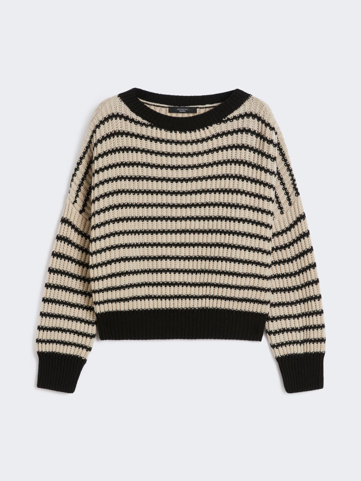 Cropped wool knit jumper, beige | Weekend Max Mara