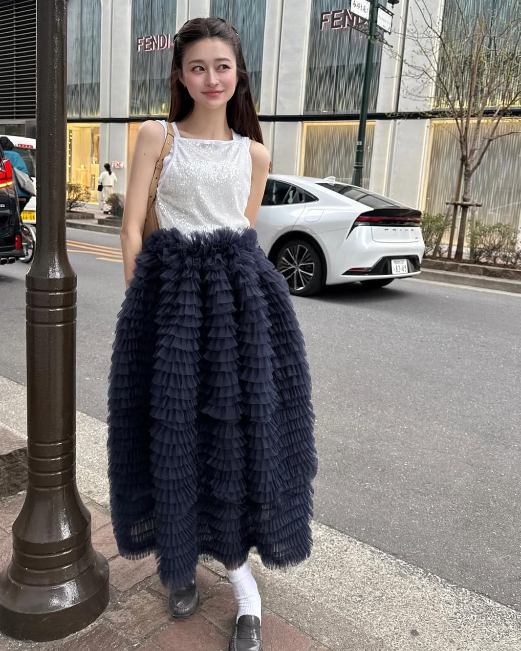 BIBIY. MADE | DARLENE SHUSHU SKIRT NAVY｜Bibiy.