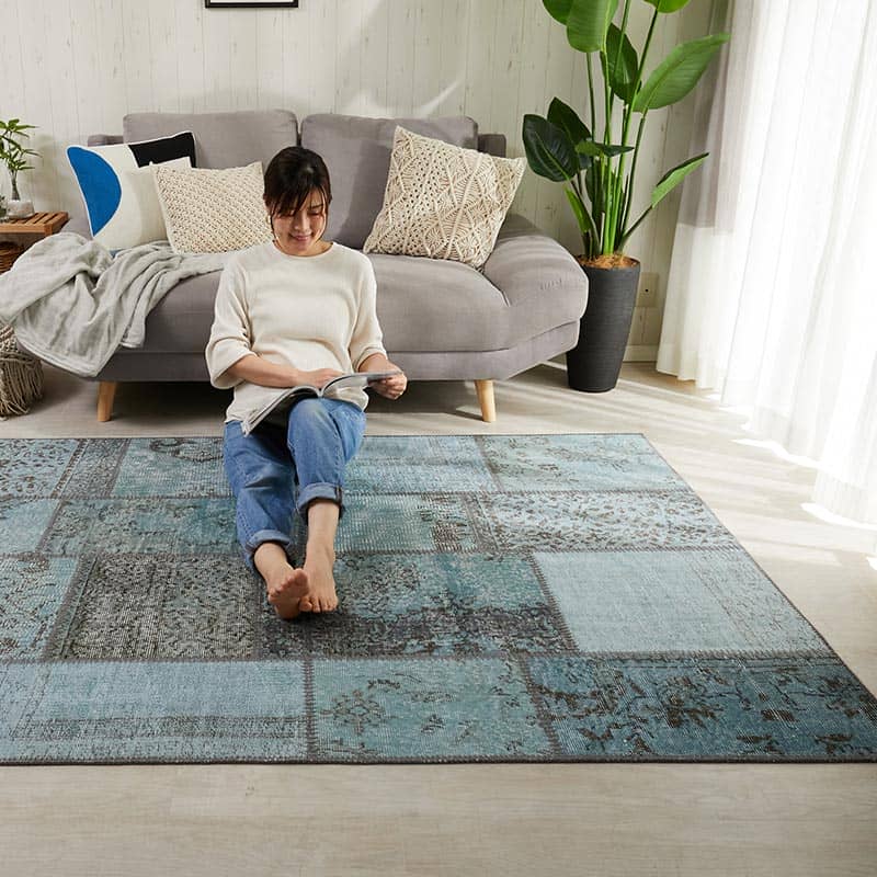 世界にたった1つ。斬新でモダンな『ビンテージパッチワークラグ #03