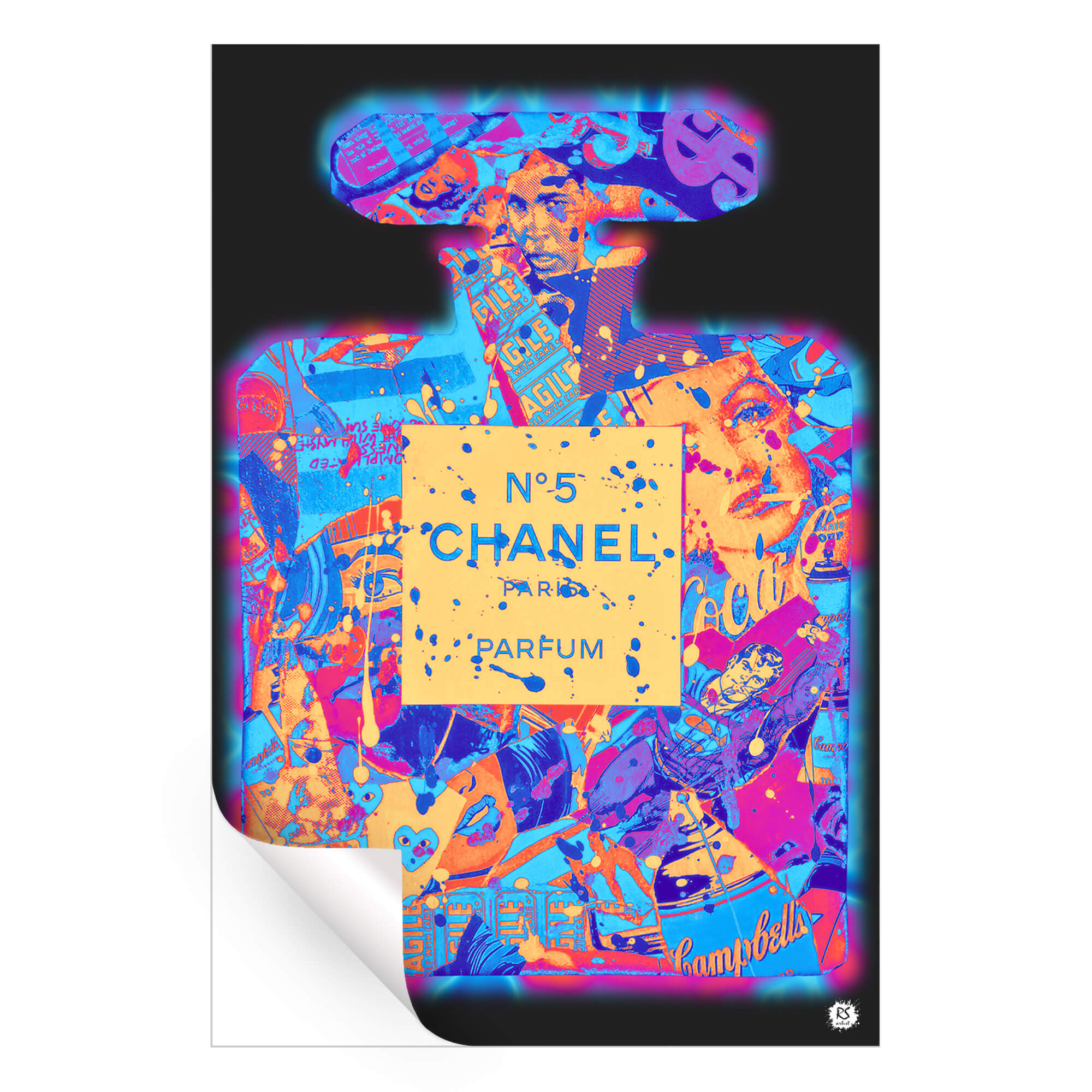 Vibrant Chanel No 5 Pop Art Collage | BIG Wall Décor
