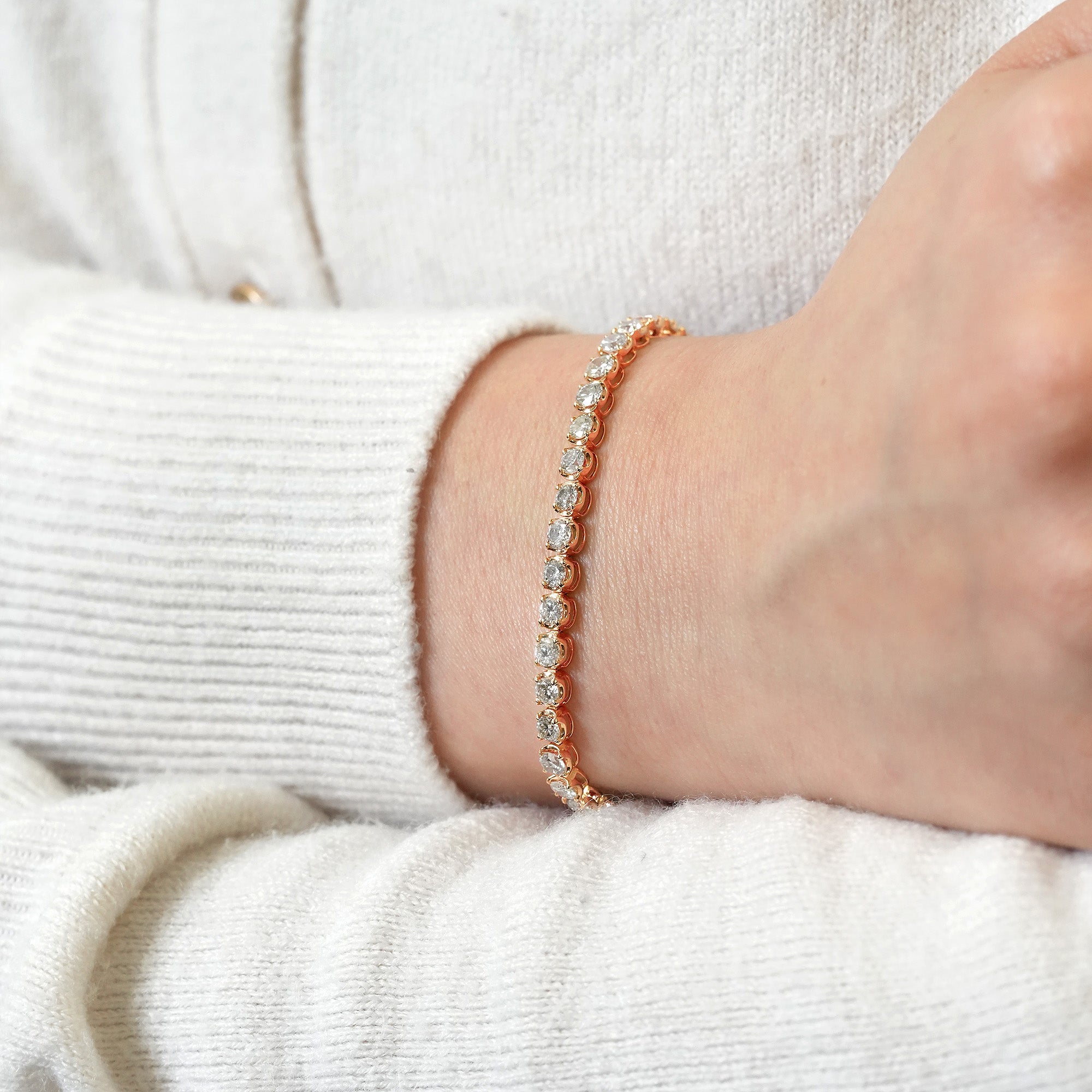 ダイヤモンド テニスブレスレット – K18WG / YG / PG、5.0ct