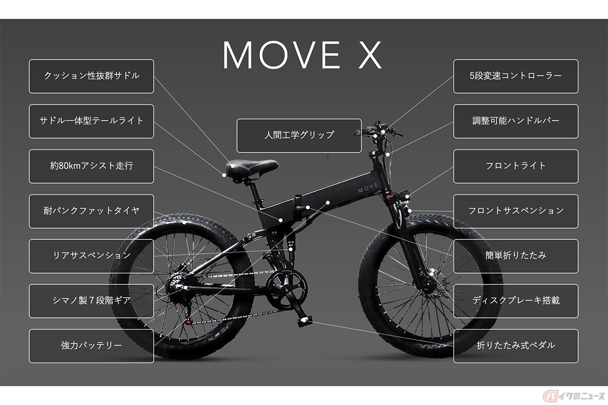 次世代電アシ「MOVE X」販売開始 「友達に自慢できる電動自転車」を
