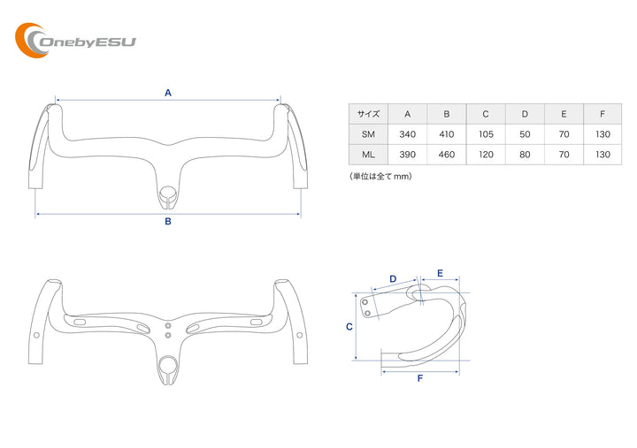 OnebyESU(ワンバイエス)グランベース ステム一体型ハンドル