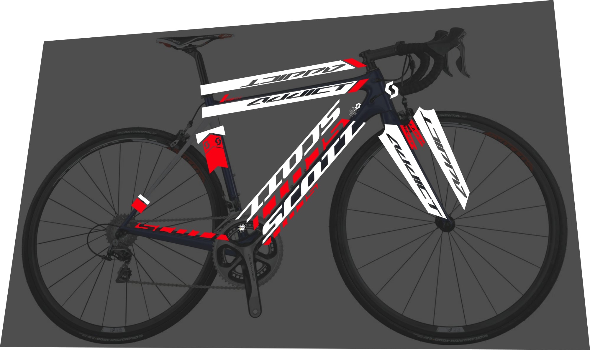 SCOTT Addict (2015) Frame Decal Set | Bike Decal Replace